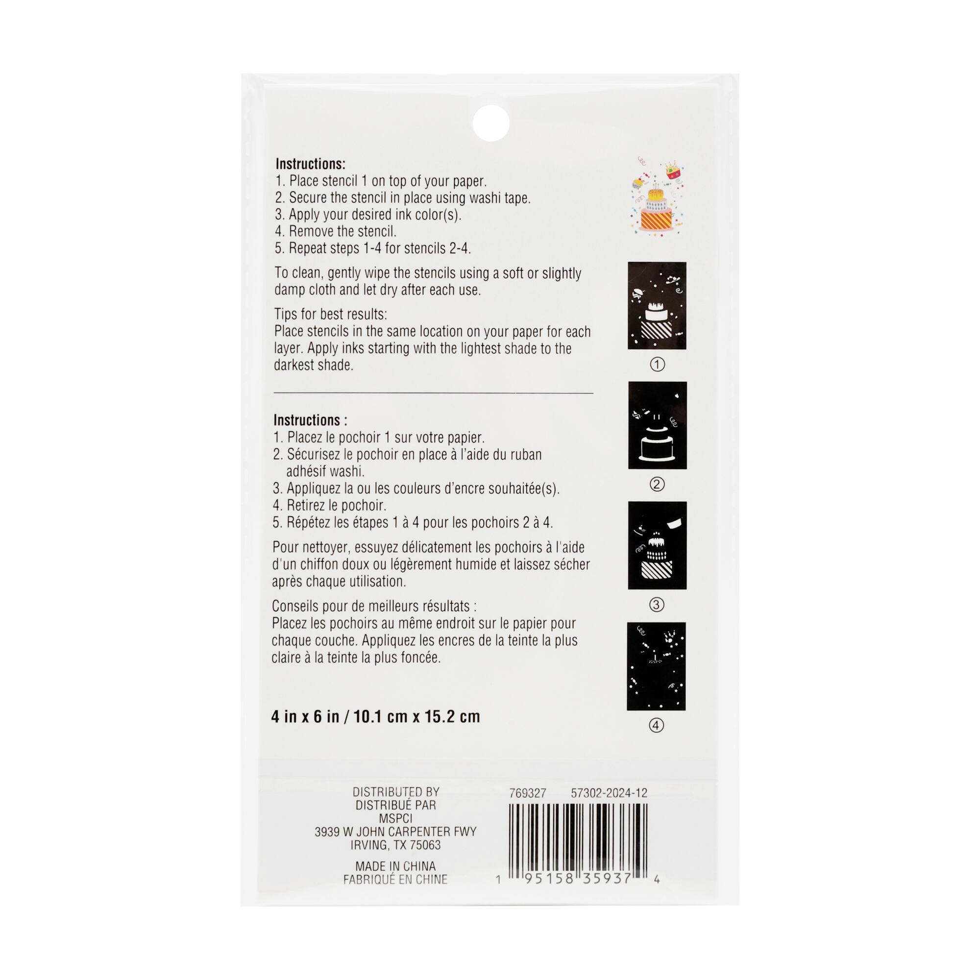 4" x 6" Birthday Cake Print Layering Stencil Set by Recollections™